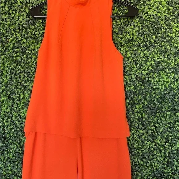 Trina Turk Marisa Sleeveless Crepe Illusion Jumpsuit, Hot Mambo